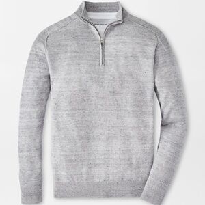 Peter Millar Rockport Quarter-Zip Sweater In British Grey